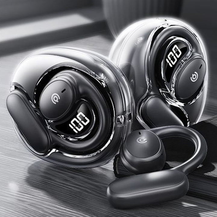 Vandtætte Luujoh Bluetooth-høretelefoner til voksne med ergonomisk design, moderne og stilfuldt udseende.