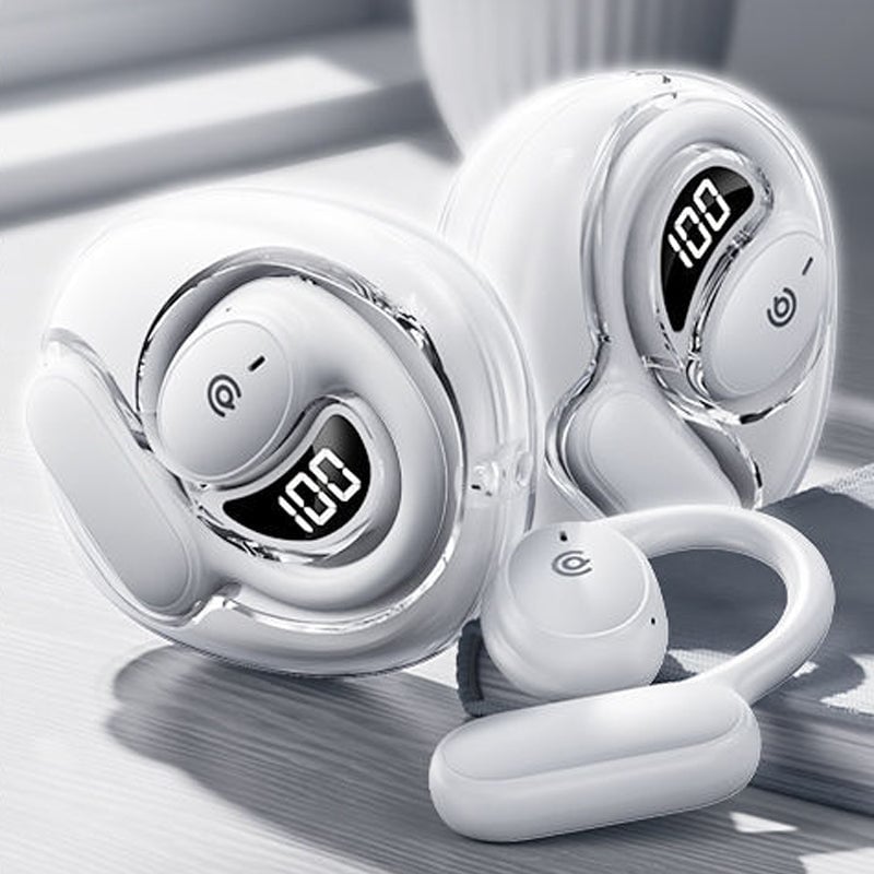 Vandtætte Luujoh Bluetooth-høretelefoner til voksne med ergonomisk design, moderne og stilfuldt udseende.
