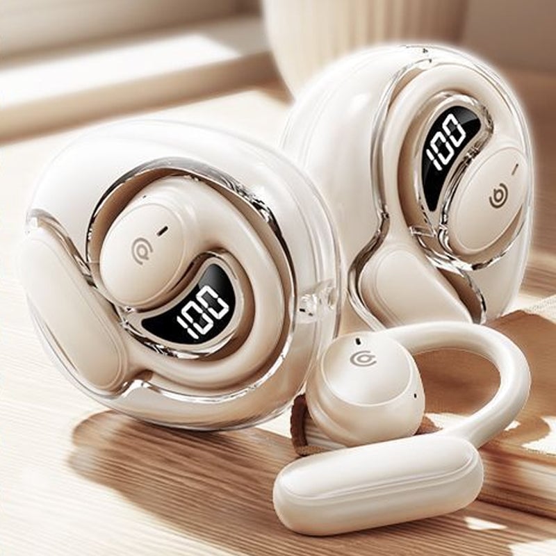 Vandtætte Luujoh Bluetooth-høretelefoner til voksne med ergonomisk design, moderne og stilfuldt udseende.