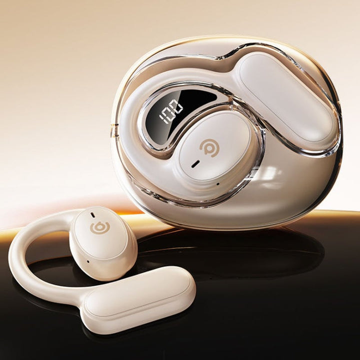 Vandtætte Luujoh Bluetooth-høretelefoner til voksne med ergonomisk design, moderne og stilfuldt udseende.