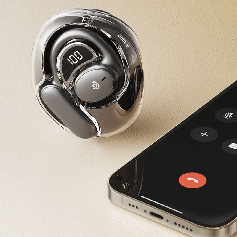 Vandtætte Luujoh Bluetooth-høretelefoner til voksne med ergonomisk design, moderne og stilfuldt udseende.