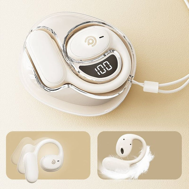 Vandtætte Luujoh Bluetooth-høretelefoner til voksne med ergonomisk design, moderne og stilfuldt udseende.