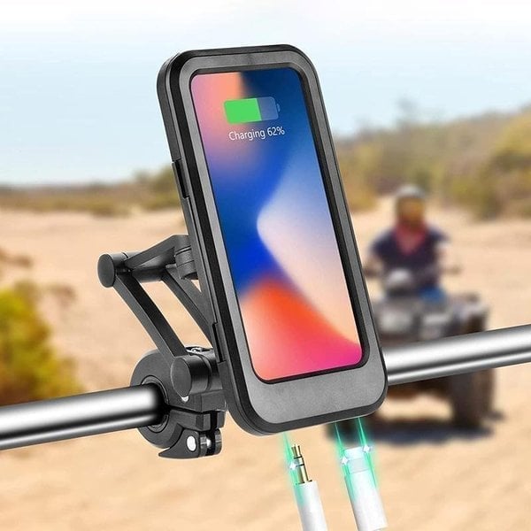 Vandtæt 360° justerbar cykeltelefonholder til cyklister, silikoneoverflade, solid montering, magnet