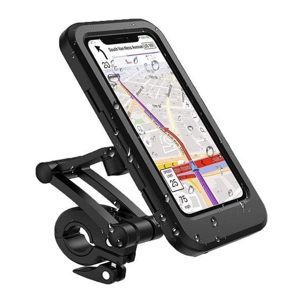 Vandtæt 360° justerbar cykeltelefonholder til cyklister, silikoneoverflade, solid montering, magnet
