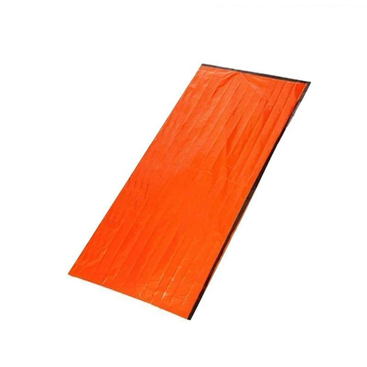 Vandtæt orange nødsøvepose til udendørs brug, klar orange farve, let, velegnet til camping og udendørs brug.