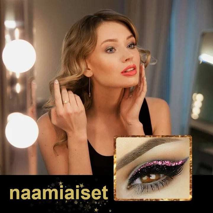 Vandtæt eyeliner- og vippeklistermærke, smukke farver, blødt look, genanvendeligt, fremhæver naturlig skønhed.