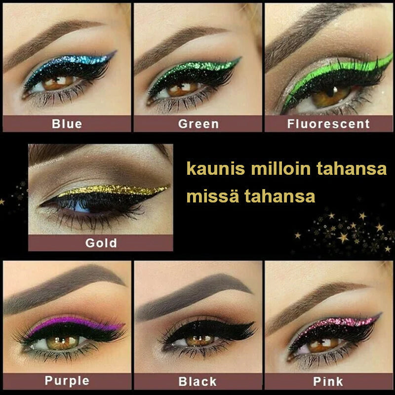 Vandtæt eyeliner- og vippeklistermærke, smukke farver, blødt look, genanvendeligt, fremhæver naturlig skønhed.