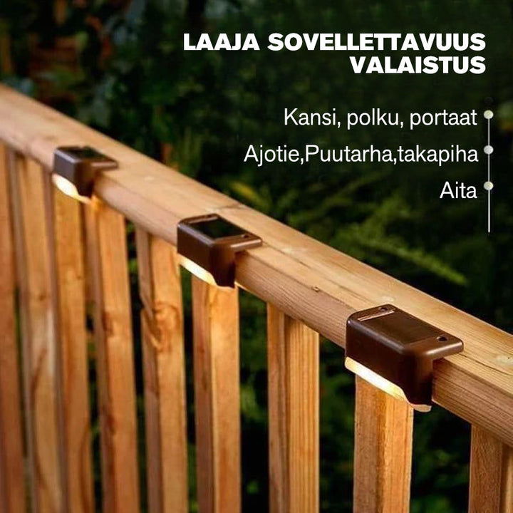 Vandtætte solcellelamper til udendørs brug, pakke med 8 stk., varmt hvidt lys, energieffektiv og æstetisk udendørs belysning.