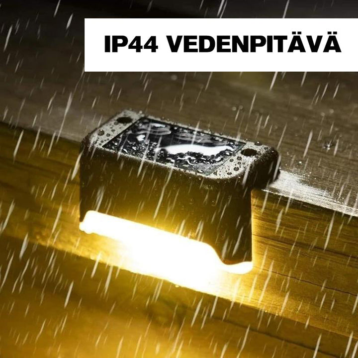 Vandtætte solcellelamper til udendørs brug, pakke med 8 stk., varmt hvidt lys, energieffektiv og æstetisk udendørs belysning.