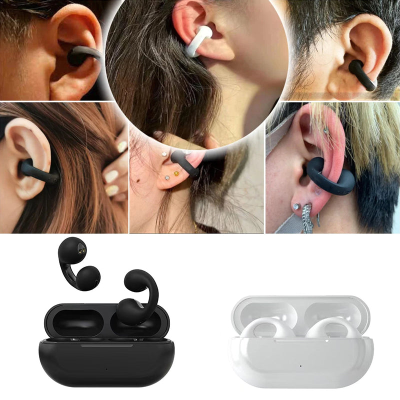 Vedenpitävät mustat luujohtotekniikka Bluetooth-kuulokkeet. Langattomat, tyylikkäät, mukautuvat, IP68-suojatut kuulokkeet.