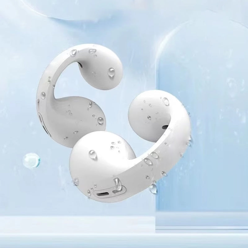 Vedenpitävät mustat luujohtotekniikka Bluetooth-kuulokkeet. Langattomat, tyylikkäät, mukautuvat, IP68-suojatut kuulokkeet.