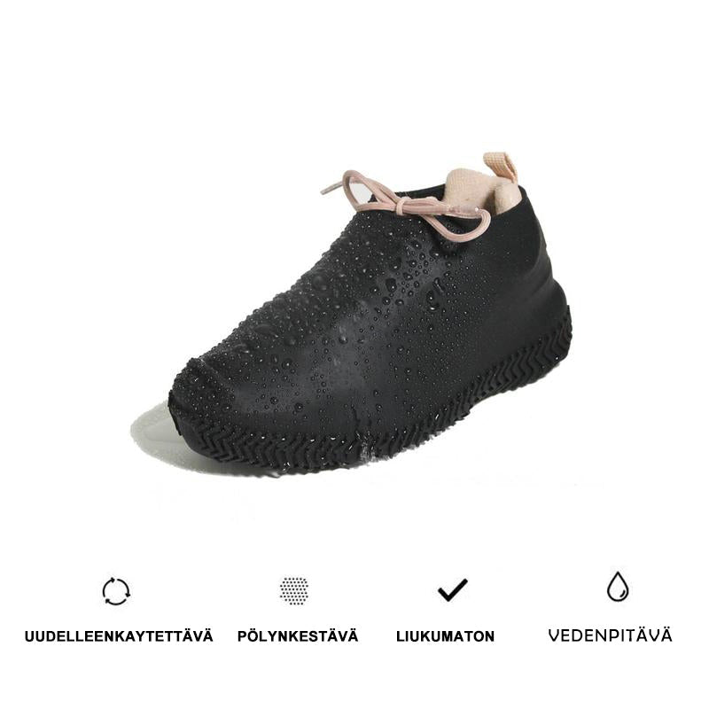 Vandtætte silikoneskoovertræk til mænd og kvinder, gennemsigtige, skridsikre såler, beskytter mod regn og snavs, størrelse M.