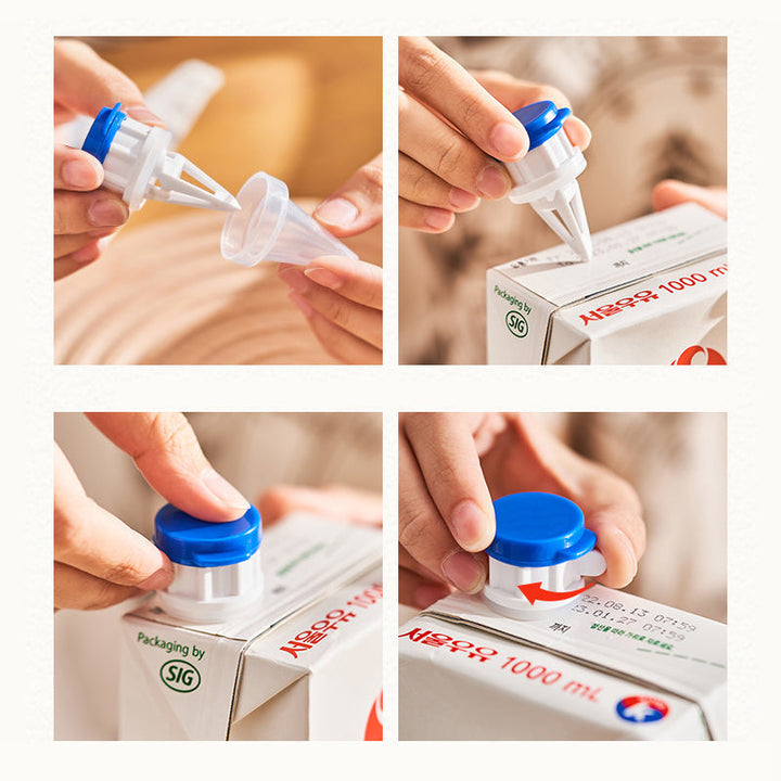 Alsidig drikkedispenser til beholdere, holdbart ABS+PP+PEDF-materiale. Minimalistisk design, til drikkekartoner.