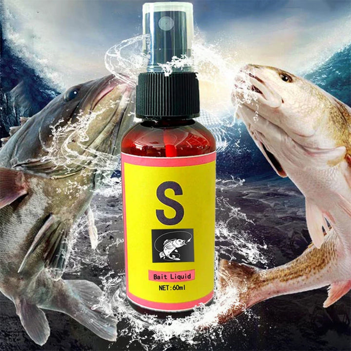 Vanddyrs lokkemiddel til fiskeri, 60 ml. Rund flaske med grøn etiket, effektiv fiskelokker med tang ekstrakt.