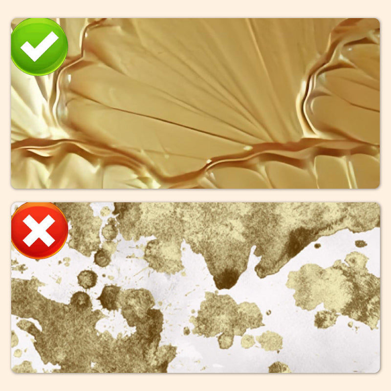 Vandbaseret bladguld maling giver en fantastisk guldglans, perfekt til dekoration af metaloverflader.