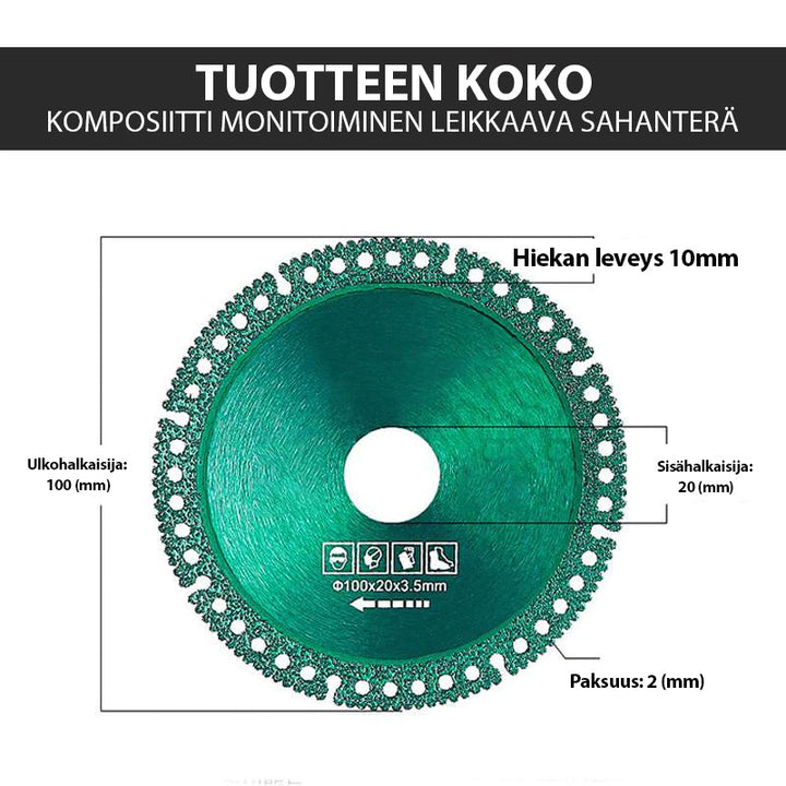 Grønt multifunktionelt savblad i diamant-manganstål, velegnet til skæring af keramiske fliser, PVC-rør.