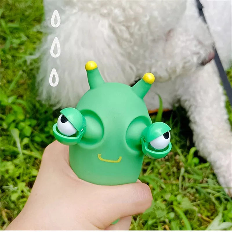 Grøn stressbold i tegneserie dyreform, blød og holdbar, bringer farve og glæde til stresshåndtering.