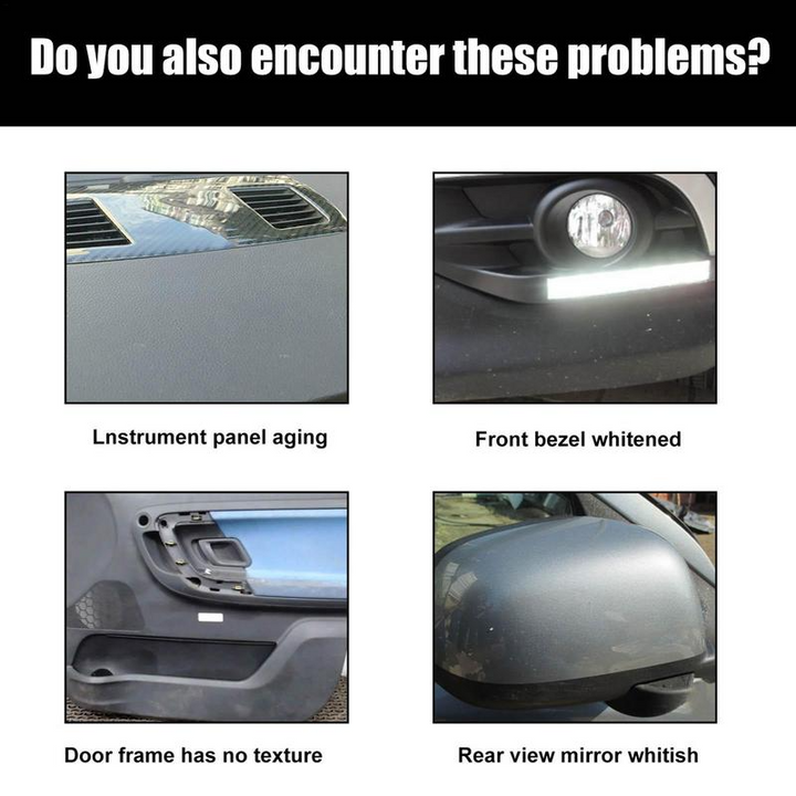 Afwerking voor plastic en rubberen auto-onderdelen, voegt glans toe en beschermt tegen slijtage, gemakkelijk te gebruiken en heldere afwerking.