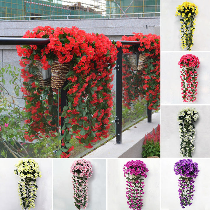 Violet hængende kunstig blomsterdekoration, fortryllende klynge, naturligt udseende, velegnet til hjemmet og begivenheder.