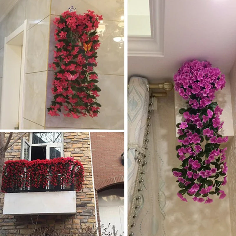 Violet hængende kunstig blomsterdekoration, fortryllende klynge, naturligt udseende, velegnet til hjemmet og begivenheder.