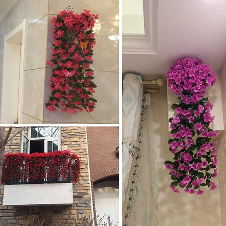 Violet hængende kunstig blomsterdekoration, fortryllende klynge, naturligt udseende, velegnet til hjemmet og begivenheder.
