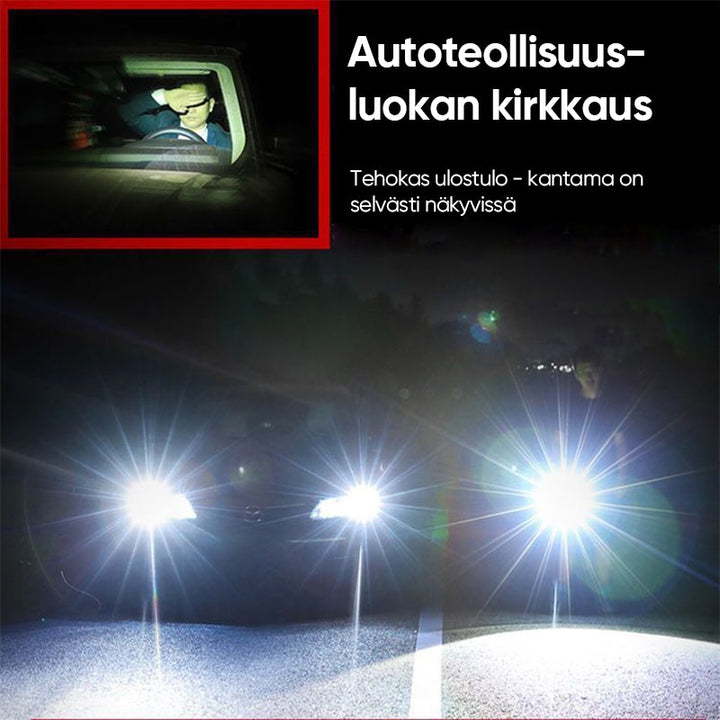 Kraftig multifunktionel lommelygte med LED-lys, kompakt og holdbart design, velegnet til camping og nødsituationer.