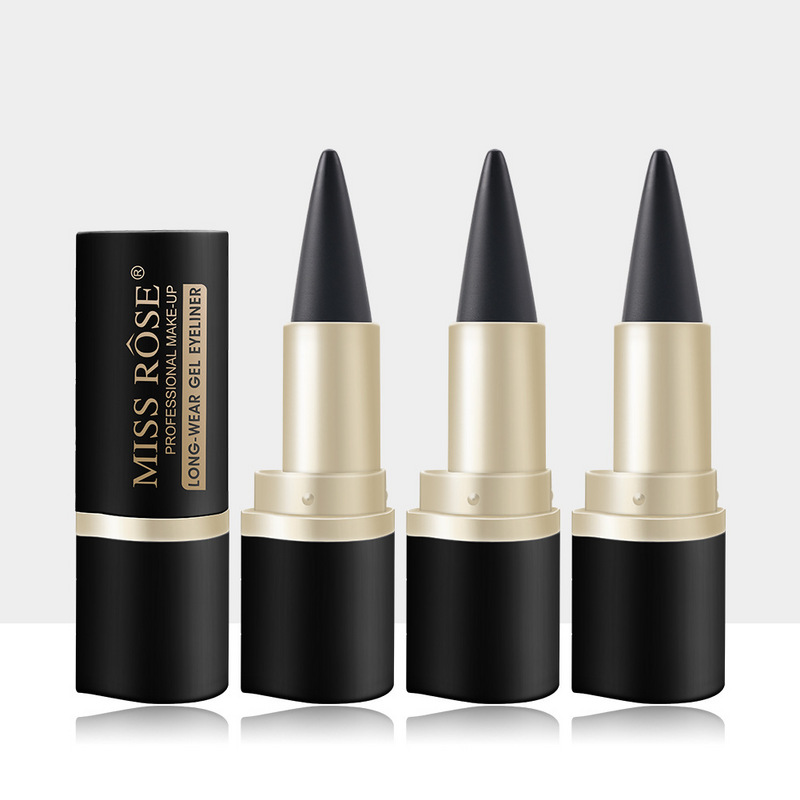Kraftigt pigmenteret vandtæt eyeliner, tynd sort pensel, langtidsholdbar og glider ubesværet på øjenlåget.