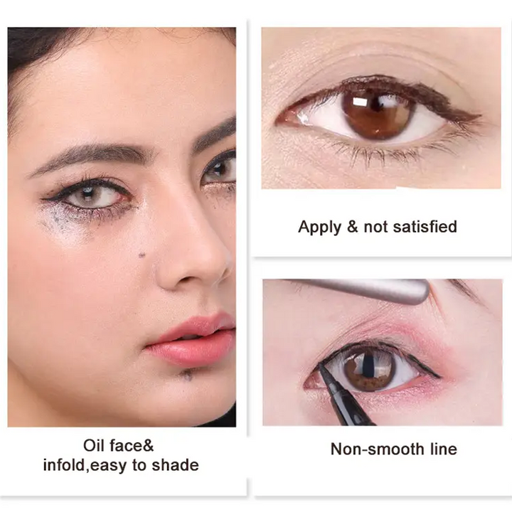 Kraftigt pigmenteret vandtæt eyeliner, tynd sort pensel, langtidsholdbar og glider ubesværet på øjenlåget.