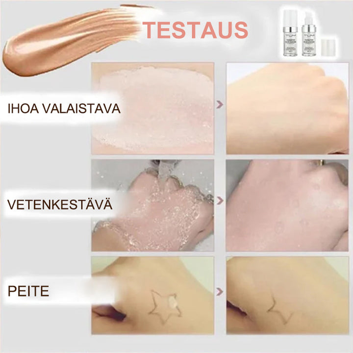 Farveændrende makeup til voksen hud, naturlig nuance, minimerer porer, mat finish, 30 ml beholder.