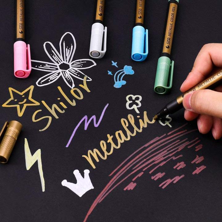 Farverige og sikre Paint Marker-penne, 10 fyldige farver med en præcis 2-3 mm spids.