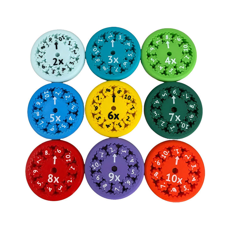 "Värikkäät matematiikka sormihyrrät lapsille, kirkkaat värit, kompakti 5.5 cm koko, kestävä muovimateriaali."