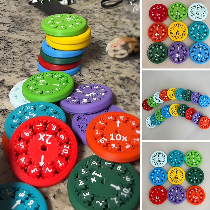 "Värikkäät matematiikka sormihyrrät lapsille, kirkkaat värit, kompakti 5.5 cm koko, kestävä muovimateriaali."