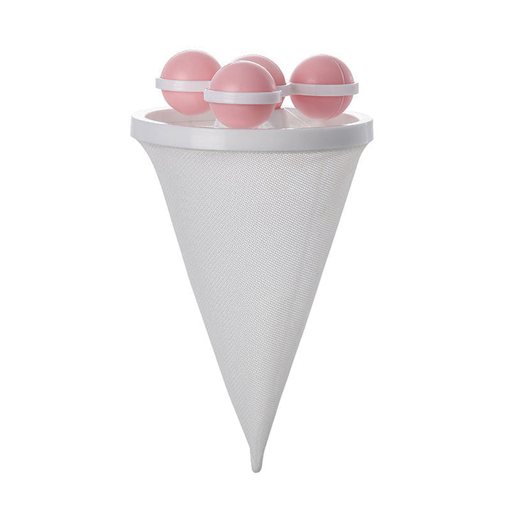 Farverige polymer vaskemaskine fnugfiltre i lilla, blå og pink holder tøjet fnugfrit.