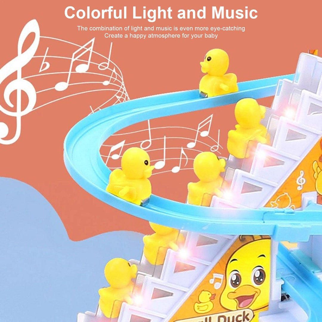 Värikäs LED-ankkalelu lapsille, vilkkuvat valot ja musiikki, turvallinen ABS-muovi, kehittää leikkitaitoja.