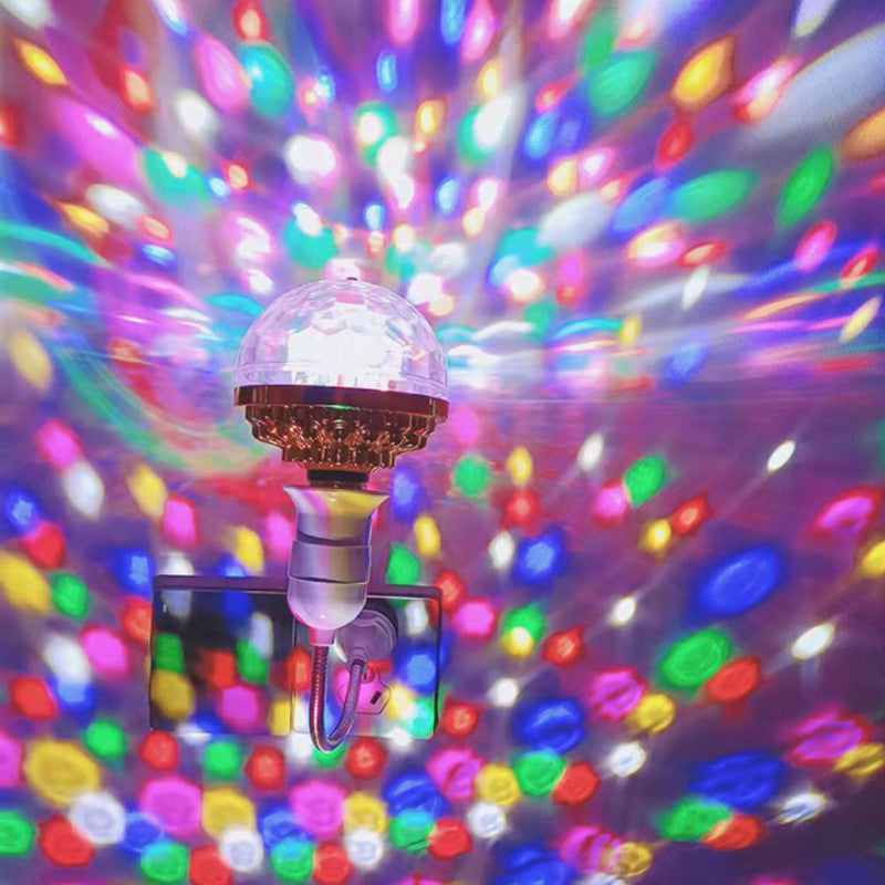 Farverig LED-rund lampe til haven med klare, farverige LED-lys og holdbart plastikhus.