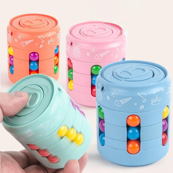Farverigt Taikatölkki stresslegetøj til børn og voksne. Sort, orange og blå ABS-plast, inkluderer en halsrem.