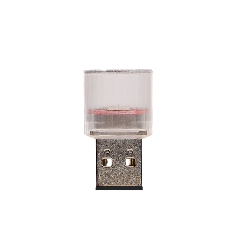 Farverigt USB-blinklys til bil og interiør, kompakt og kraftfuldt LED-stemningslys med klare farver.