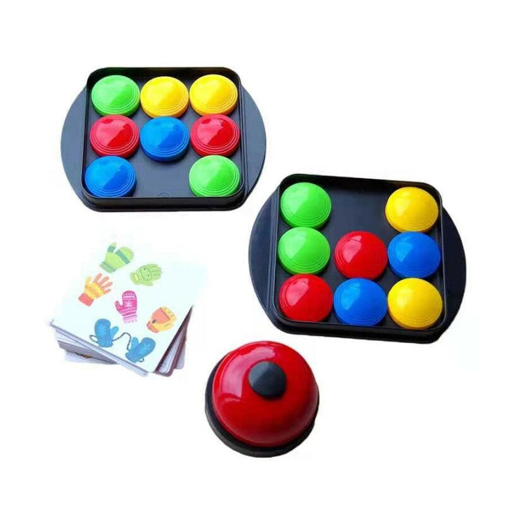 Farverigt og sikkert børnebordspil, der udvikler logisk tænkning og koordination, med bløde, afrundede kanter.