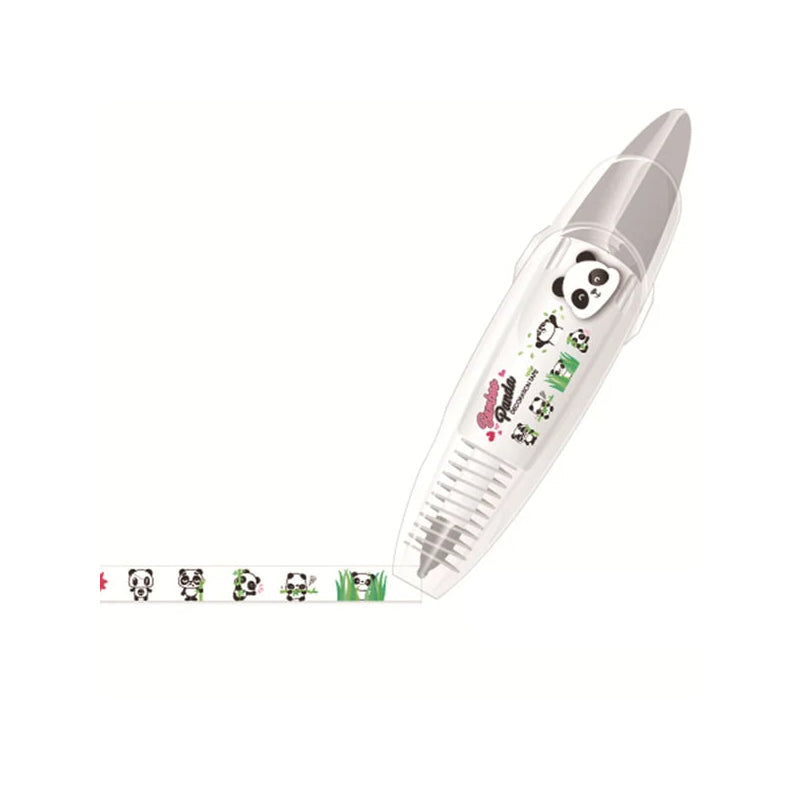Farverig dekorativ tape-pen til hobbybrug, med uglemotiv og alfabeter, velegnet til dekoration af bøger og kort.