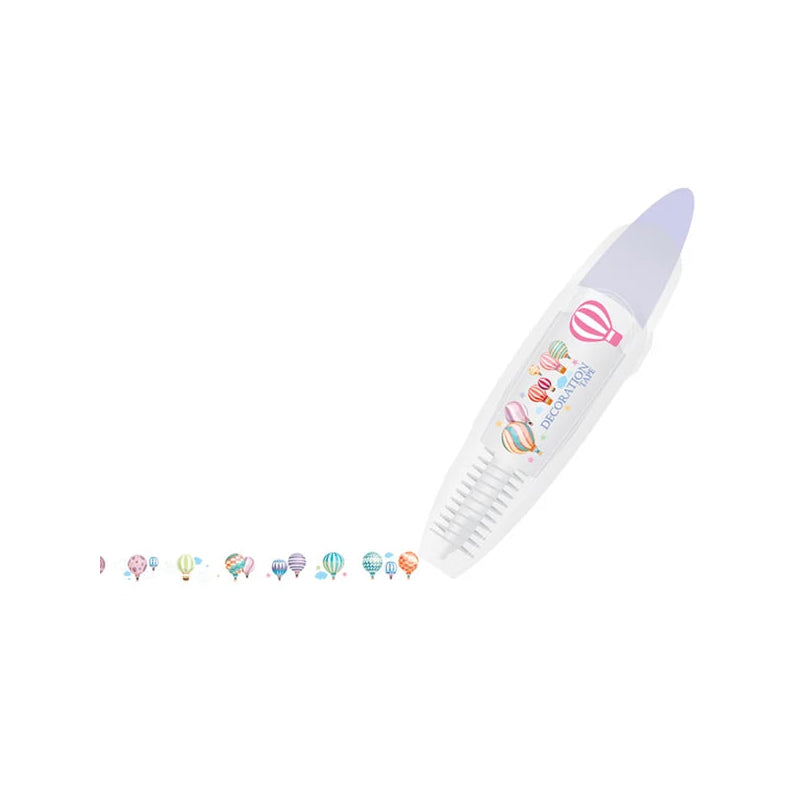 Farverig dekorativ tape-pen til hobbybrug, med uglemotiv og alfabeter, velegnet til dekoration af bøger og kort.