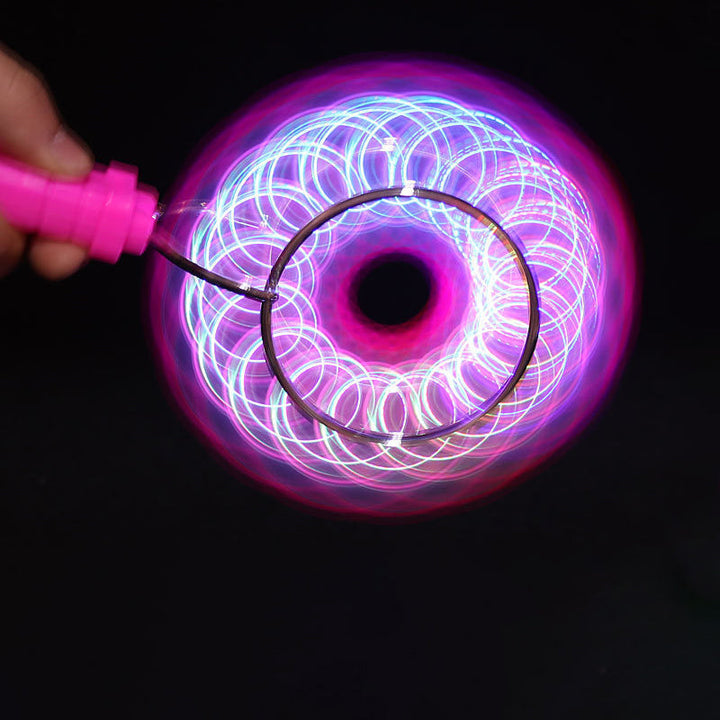 Farverigt børne LED svinghjul, der snurrer og aktiverer lys, legetøjssæt til energisk leg, magnetisk design