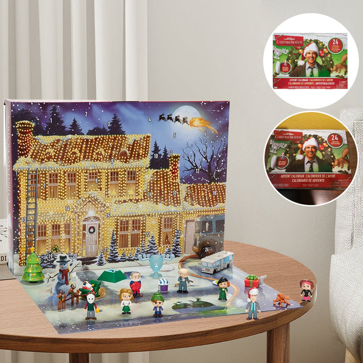 Farverig børnenes jules juleferie adventskalender 2024 med ikonisk julefilmtema og daglige overraskelser.