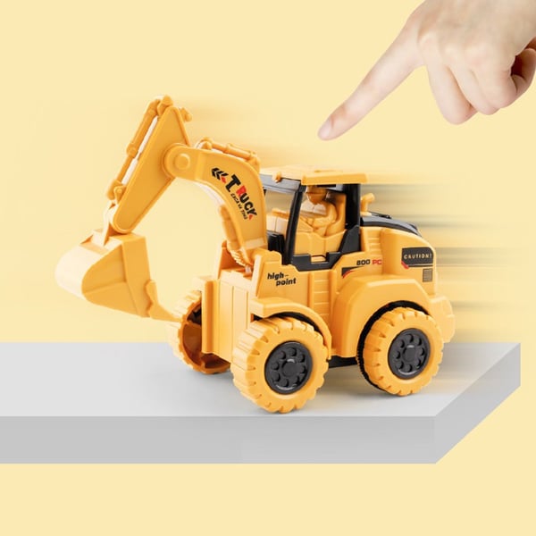 Farverig børne gravemaskine legetøjsbil, ingen batterier, miljøvenlig og sikker til leg