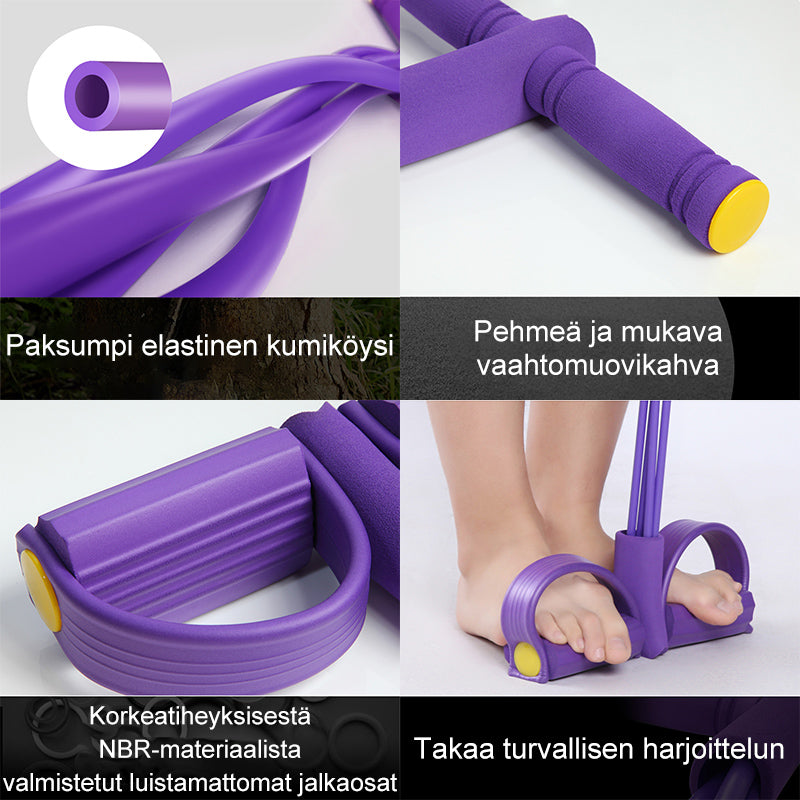 Farverigt multifunktionelt træningselastik til fitness og udstrækning.