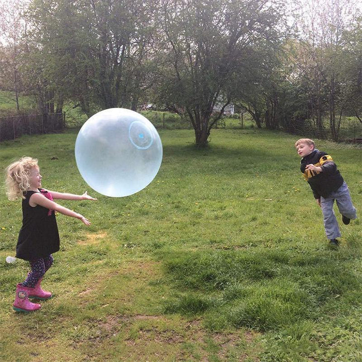 Farverig oppustelig boblebold, holdbart TPR-materiale, til børns sommerleg, fås i pink, grøn, blå.