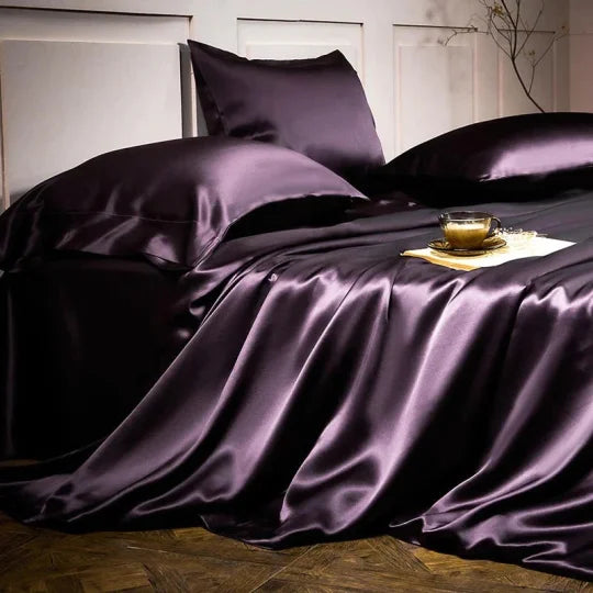 "Ylellinen 25 Momme silkki vuodevaatesetti, vaaleanpunainen sävy, hypoallergeeninen, 100% Mulberry-silkki, sopii herkälle iho