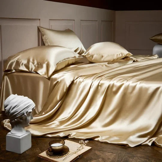 "Ylellinen 25 Momme silkki vuodevaatesetti, vaaleanpunainen sävy, hypoallergeeninen, 100% Mulberry-silkki, sopii herkälle iho