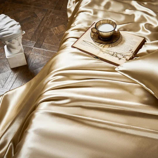 "Ylellinen 25 Momme silkki vuodevaatesetti, vaaleanpunainen sävy, hypoallergeeninen, 100% Mulberry-silkki, sopii herkälle iho