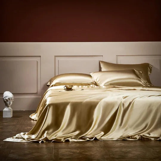 "Ylellinen 25 Momme silkki vuodevaatesetti, vaaleanpunainen sävy, hypoallergeeninen, 100% Mulberry-silkki, sopii herkälle iho