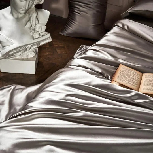"Ylellinen 25 Momme silkki vuodevaatesetti, vaaleanpunainen sävy, hypoallergeeninen, 100% Mulberry-silkki, sopii herkälle iho
